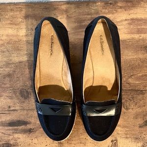 Black wedge espadrilles size 9M